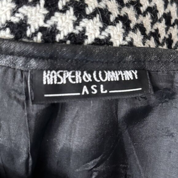 Kasper Skirt Womens‎ 12 Black White Houndstooth Pencil Straight Career Corpcore - Picture 7 of 9